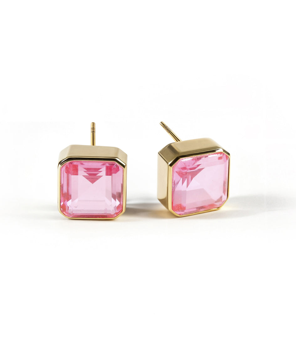 Stud Earring - DOUBLET PINK TOURMALINE