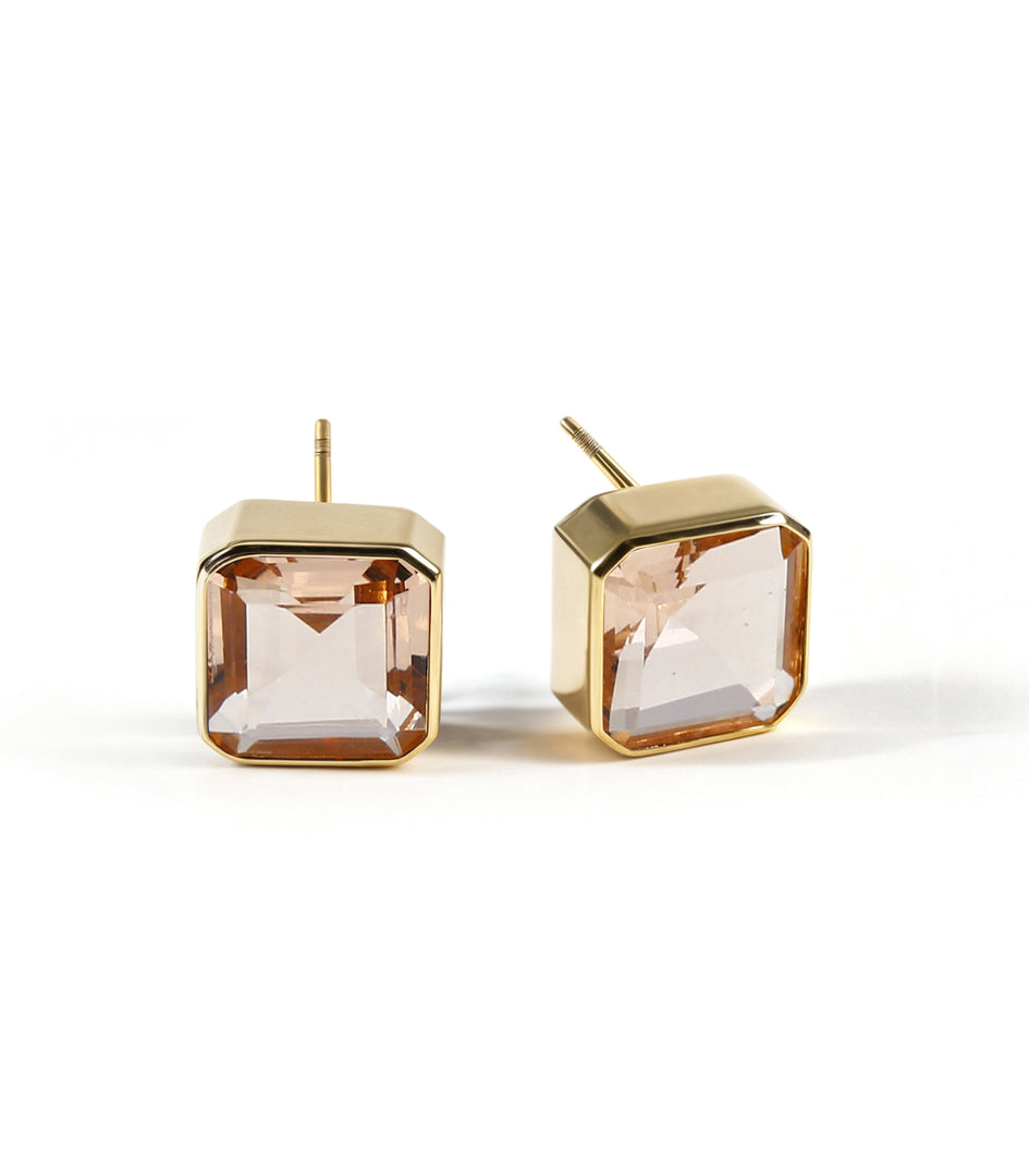 Stud Earring - Glass Morganite