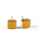 Load image into Gallery viewer, Stud Earring - AVENTURINE NATURAL YELLOW QUARTZ
