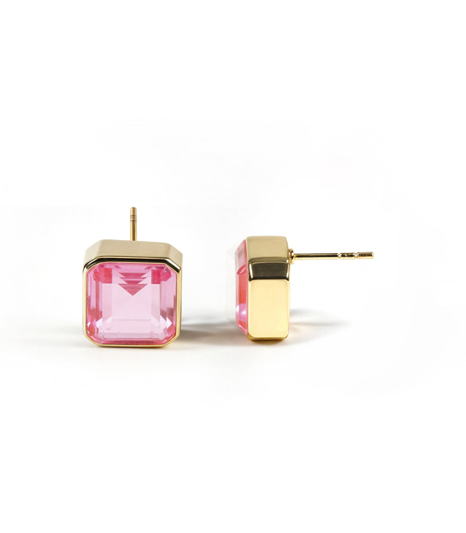 Stud Earring - DOUBLET PINK TOURMALINE