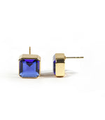 Load image into Gallery viewer, Stud Earring - GLASS BLUE SAPPHIRE
