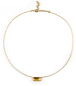 Load image into Gallery viewer, Elongated Rectangle with Curved Necklace - GLASS CITRINE
