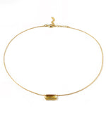 Load image into Gallery viewer, Elongated Rectangle with Curved Necklace - GLASS CITRINE
