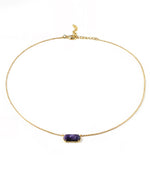 Load image into Gallery viewer, Elongated Rectangle with Curved Necklace - Charoite Checker
