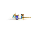 Load image into Gallery viewer, Blue sapphire with Ocean Topaz Earrings
