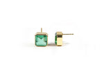 Load image into Gallery viewer, Bold Box Studs in Emerald Quartz
