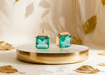 Load image into Gallery viewer, Bold Box Studs in Emerald Quartz
