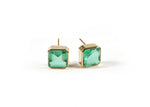 Load image into Gallery viewer, Bold Box Studs in Emerald Quartz
