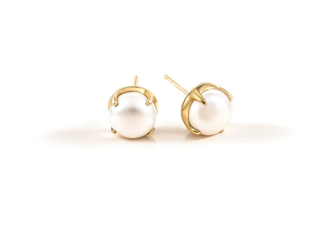 Bold Shine Pearl Stud Earrings