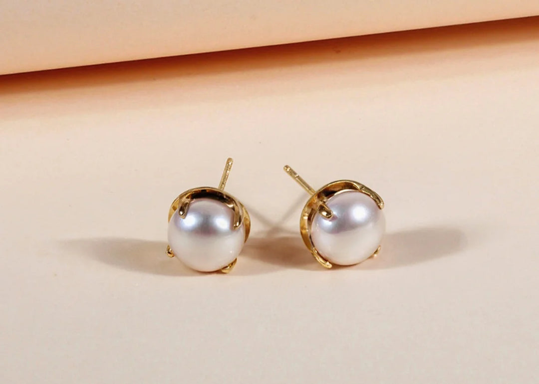 Bold Shine Pearl Stud Earrings