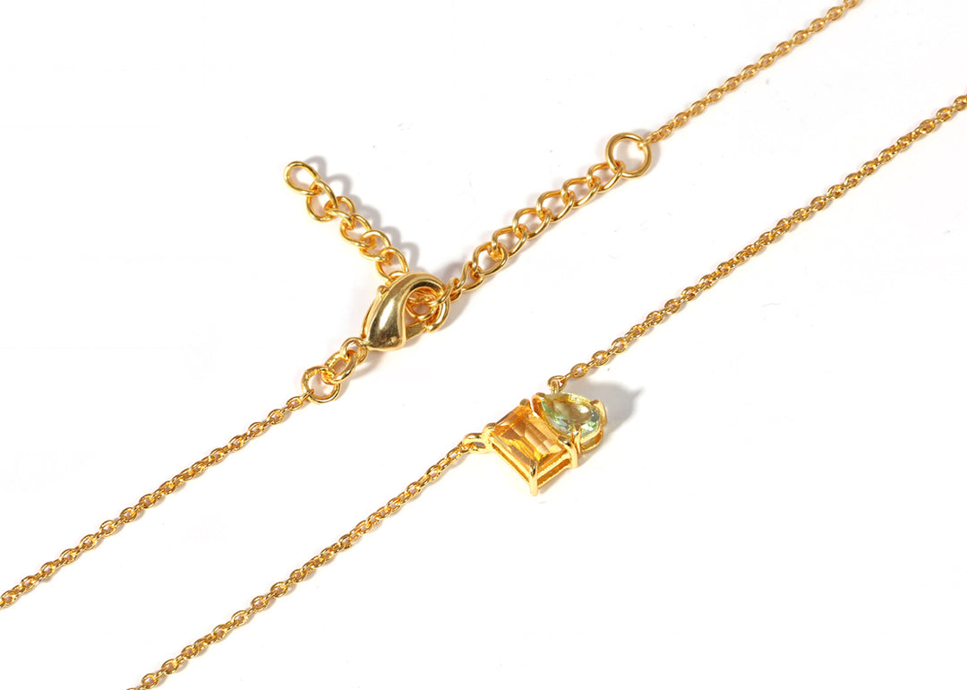 Citrine shine with green amythyst - Necklace