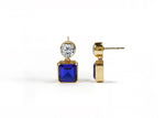 Load image into Gallery viewer, Duo Drop Earrings in Blue Sapphire
