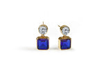 Load image into Gallery viewer, Duo Drop Earrings in Blue Sapphire
