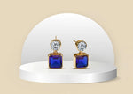 Load image into Gallery viewer, Duo Drop Earrings in Blue Sapphire
