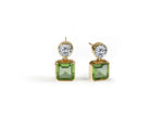 Load image into Gallery viewer, Duo Drop Earrings in Forest Peridot
