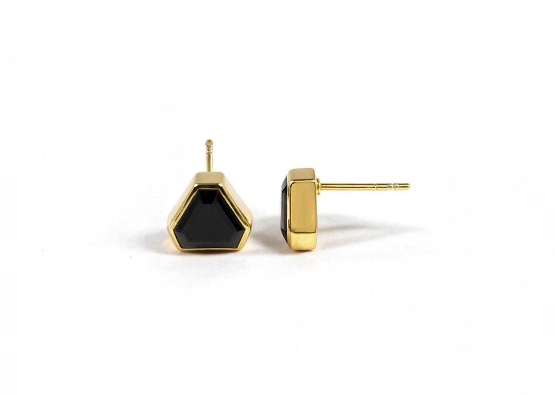 Facet Edge Stud in Midnight Onyx