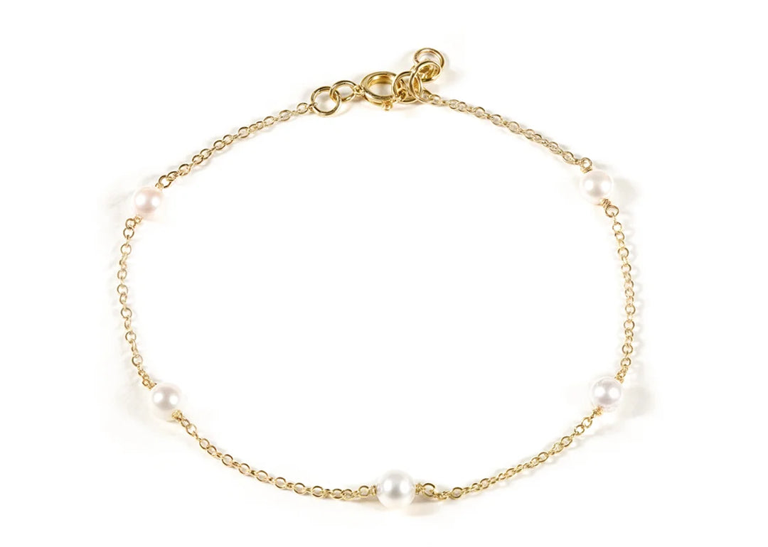 Golden Glow Pearl Chain Bracelet