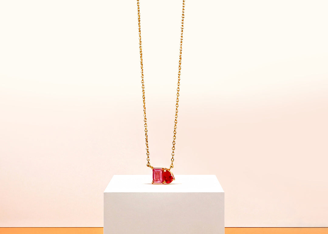 Tourmaline bliss with Ruby blaze Necklace