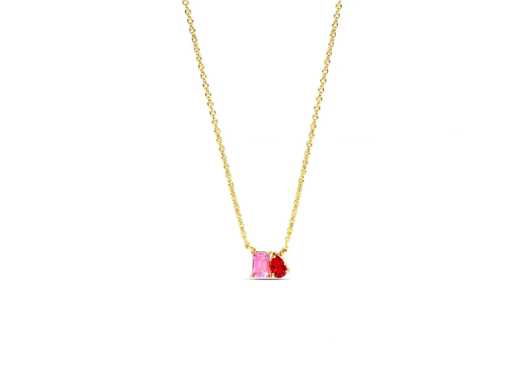 Tourmaline bliss with Ruby blaze Necklace