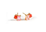 Load image into Gallery viewer, Tourmaline bliss with Ruby blaze Earrings
